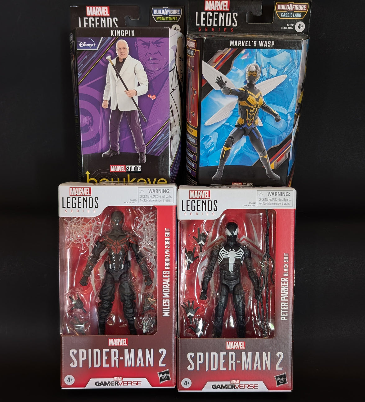 Marvel Lot of 4 Action Figures Peter Parker Miles Morales Spiderman image 0