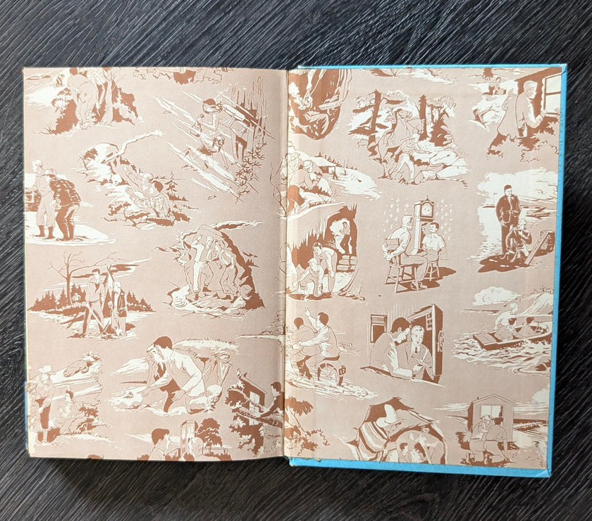 38 The Mystery at Devil's Paw (1959-Brown End Pages):  Hardy Boys Book Blue image 2