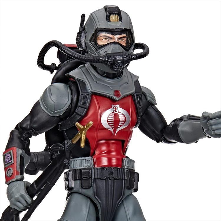 G.I. Joe Classified Series Cobra Eel action figure by Hasbro in gray and red with scuba gear and detailed accessories