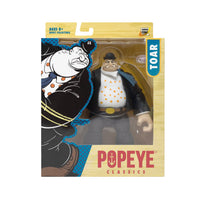 Boss Fight Studio Llc Toar Popeye Classics figure in polka dot shirt and black jacket with bowler hat in window box packaging