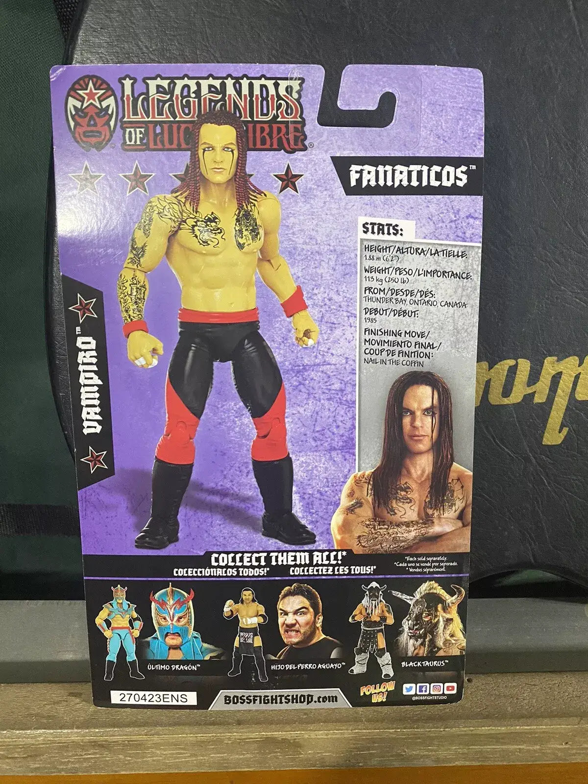 Vampiro Legends of Lucha Libre Fanaticos 6" Action Figure – Classic 90s Era (1:12 Scale)