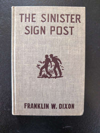 15 The Sinister Signpost (1936):  Vintage Hardy Boys Book Brown image 0