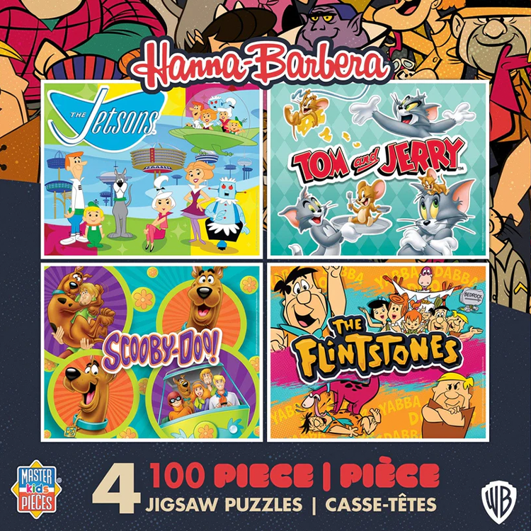 Hanna Barbera 4 Pack Jigsaw Puzzles | Master Pieces | 100 Pieces Each image 1