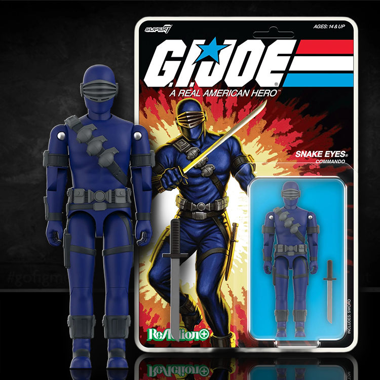 Snake Eyes Commando (Sword) GI Joe Action Figure (Blue) ReAction+ 1:18 image 0