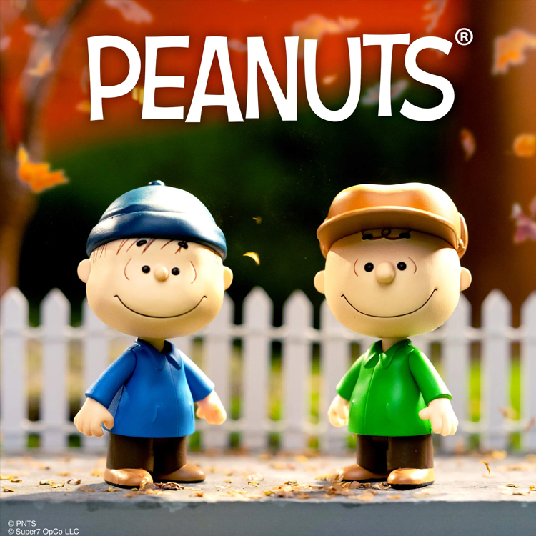 Linus in Blue Coat Super7 Wave 4 Snoopy Action Figure | 3.75 | LOOSE image 2