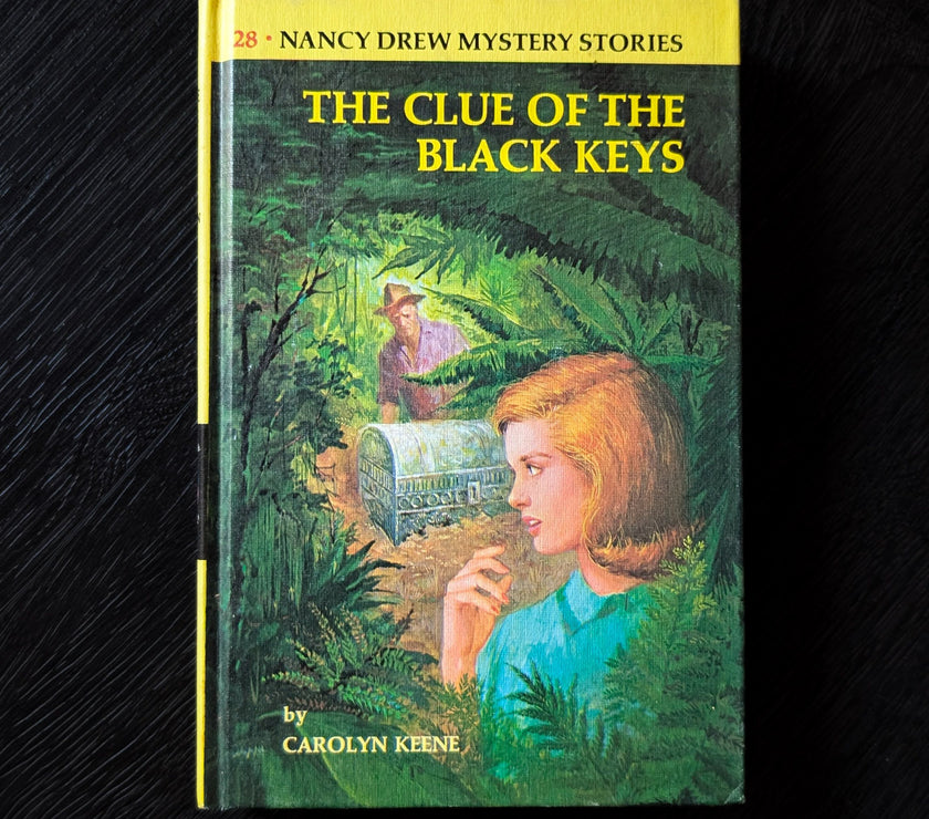 28 The Clue of the Black Keys Nancy Drew Mystery Books -1968-Yellow Bar image 0