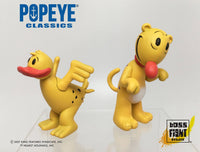 Boss Fight Studio Llc Popeye Classics Bernice the Whiffle Hen and Eugene the Jeep figures on clear display stand