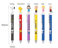 Set of six K-Wonderland ballpoint pens with Snoopy and Friends figure toppers in various colors and characters