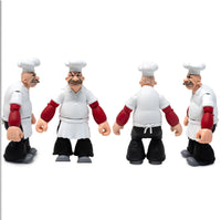 Boss Fight Studio Llc Rough-House Popeye figure in white chef uniform with red sleeves shown from multiple angles on white background