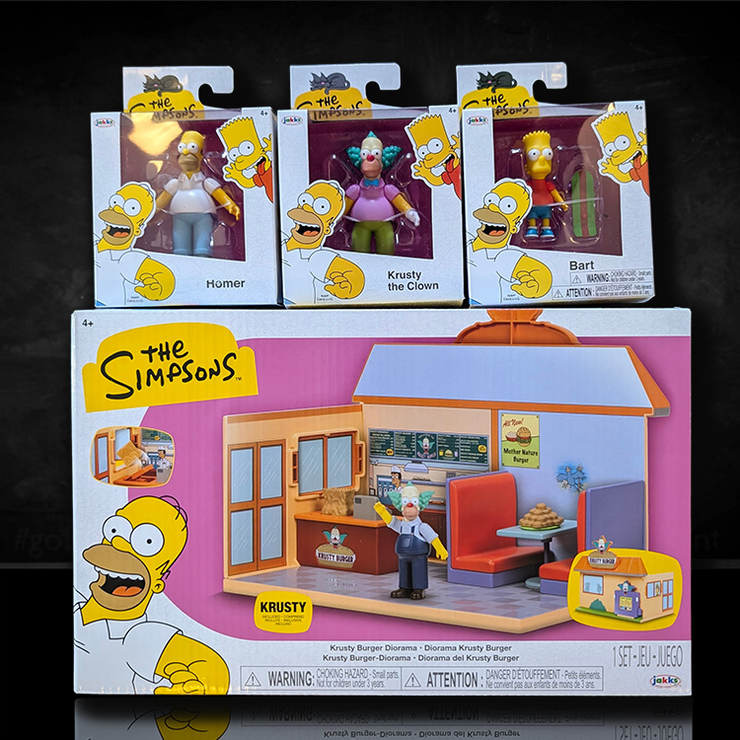 The Simpsons Krusty Burger Playset and 4 Action Figures 2.5" Scale image 0