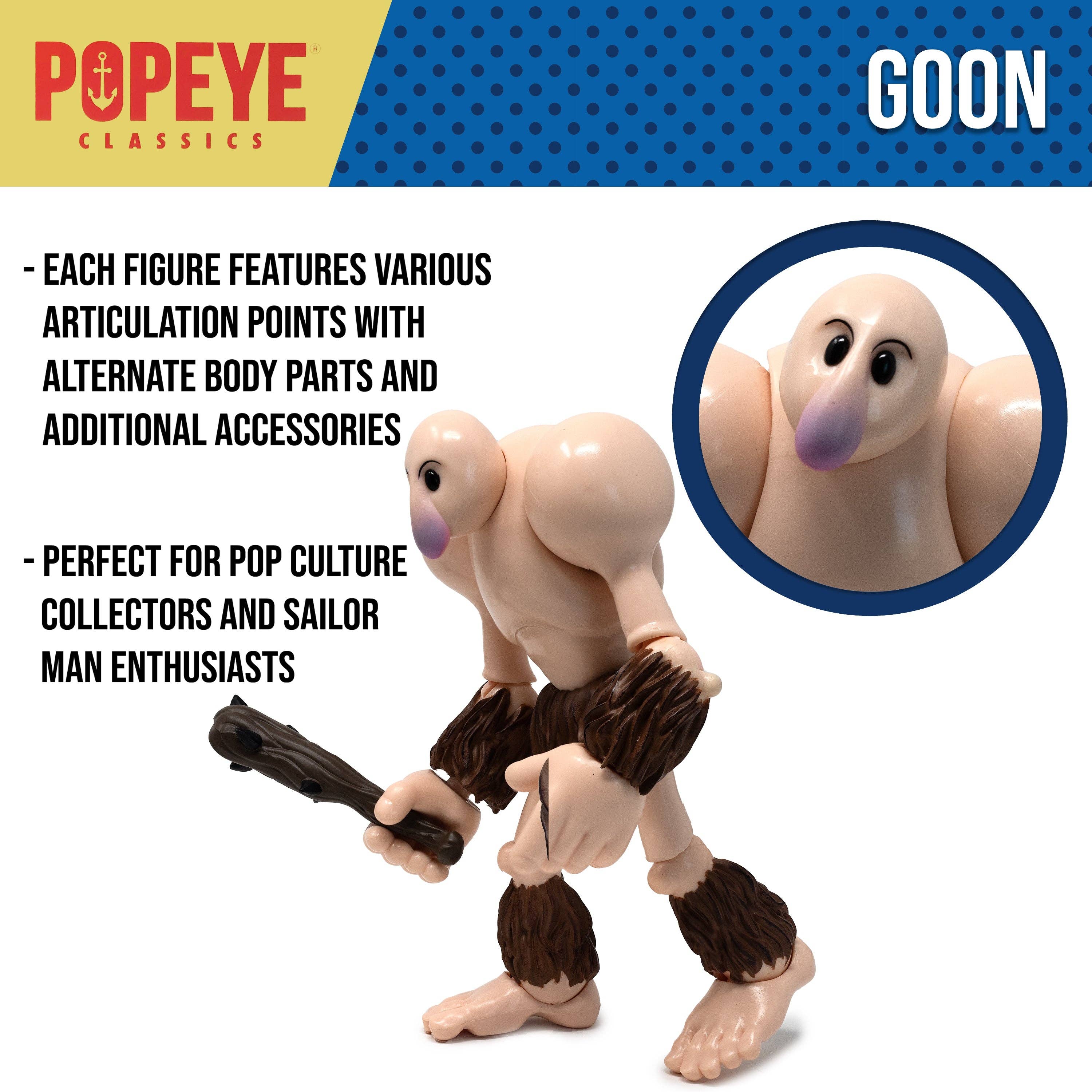 Boss Fight Studio Llc The Goon Popeye Classics figure with fur details holding club accessory on white background