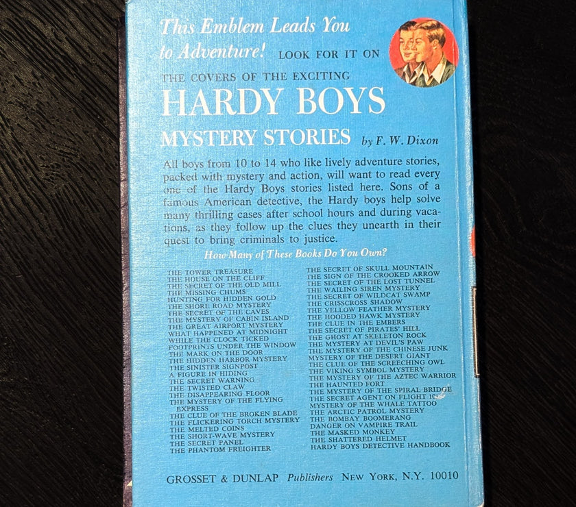 52 The Shattered Helmet (1973):  Vintage Hardy Boys Book Blue-Back image 1