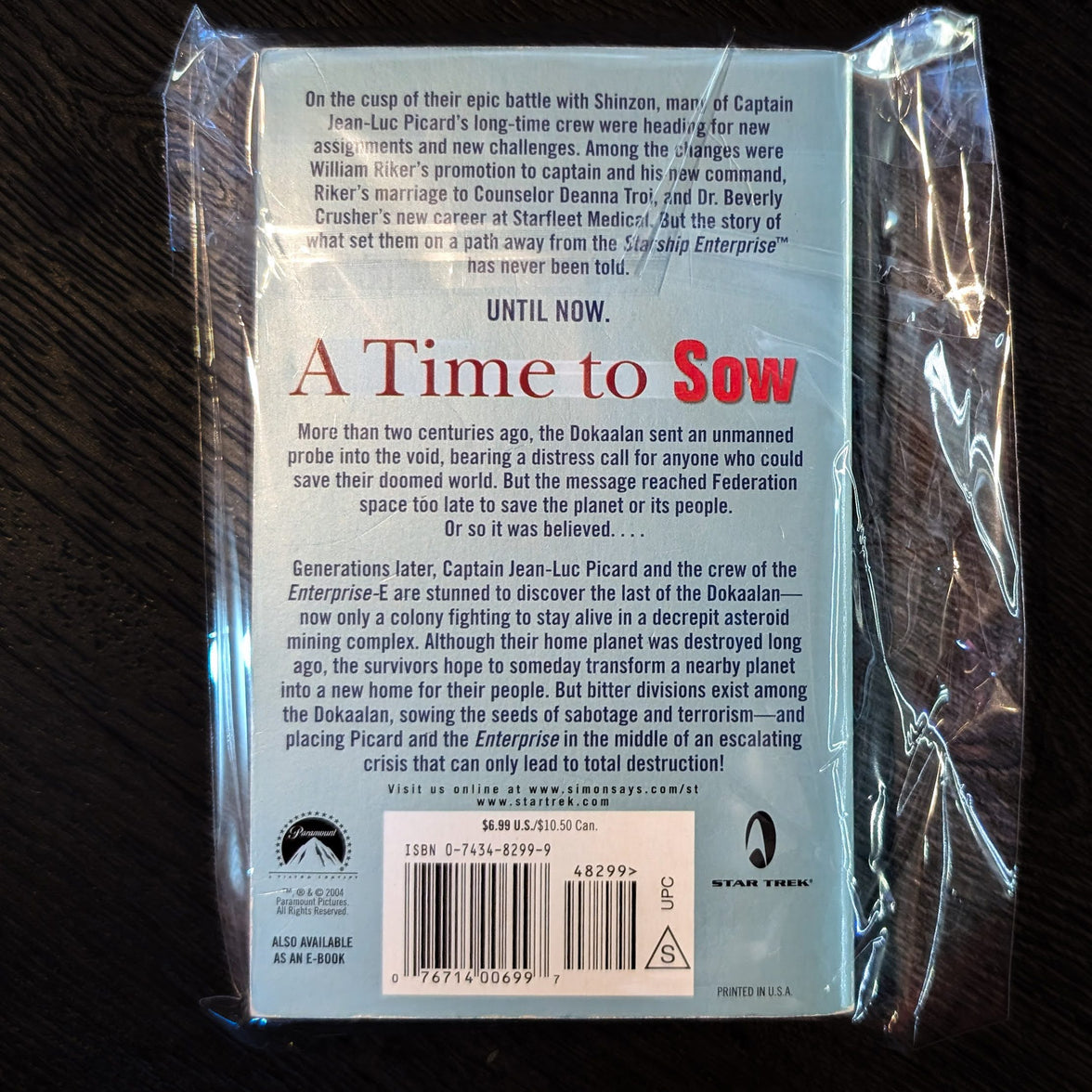 A Time To Sow: Star Trek The Next Generation Paperback Book image 1