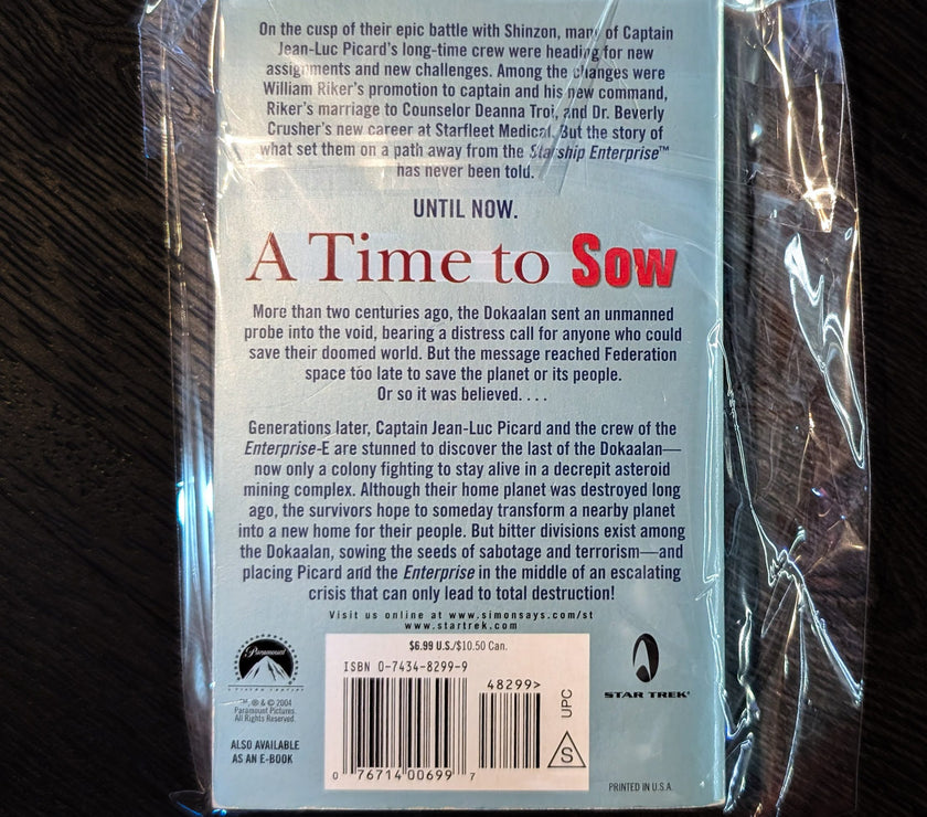 A Time To Sow: Star Trek The Next Generation Paperback Book image 1