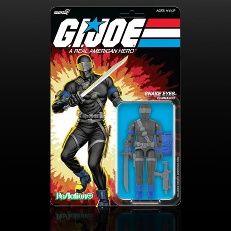 Snake Eyes Commando GI Joe Action Figure (Black) ReAction+ 1/18 image 2