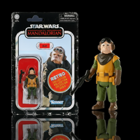 Kenner Star Wars Retro Collection Kuiil action figure 1:18 scale from The Mandalorian in packaging with blaster accessory