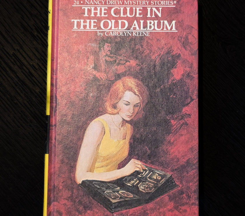 24 The Clue in the Old Album Nancy Drew Mystery Books -1977 Yellow Number image 0