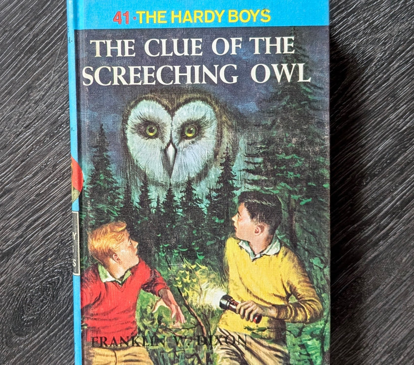 41 The Clue of the Screeching Owl (Blue Bar):  Hardy Boys Book Blue-Back image 0