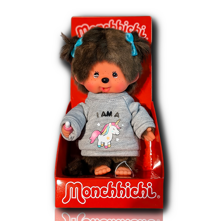 Monchhichi Girl Unicorn 7" Plush Toy - Classic Collectible Thumb-Sucking Monkey image 6