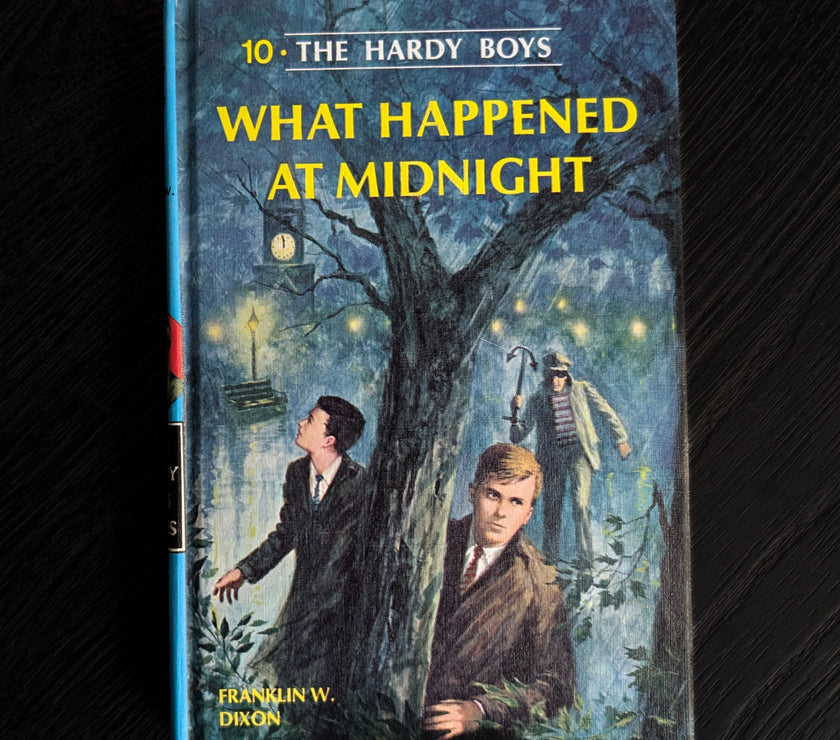 10 What Happened at Midnight (1967 Yellow Number):  Hardy Boys Book Blue-Bac image 0