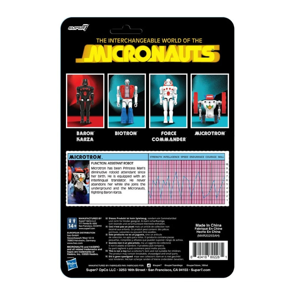 Microtron 3.75-Inch ReAction+ Figure by Super7, back of Jungronauts package