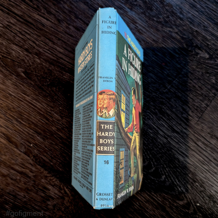 16 A Figure in Hiding (1965):  Vintage Hardy Boys Book Blue-Back image 1