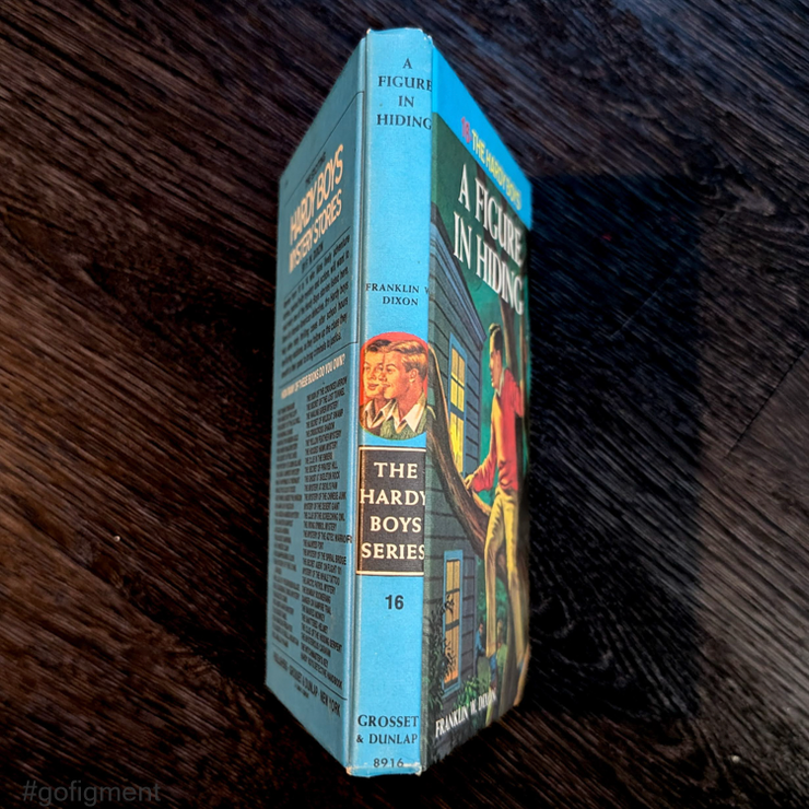 16 A Figure in Hiding (1965):  Vintage Hardy Boys Book Blue-Back image 1