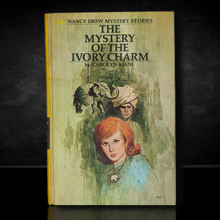 13 Mystery of the Ivory Charm Nancy Drew Book -1936/74 Yellow Number image 0