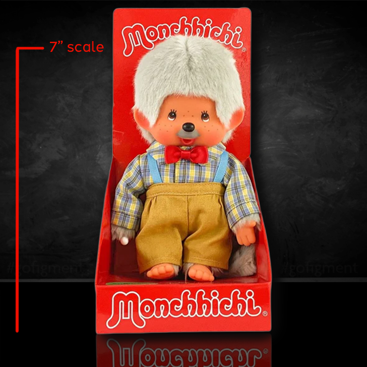 Monchhichi GrandPa 7" Plush Toy - Classic Collectible Thumb-Sucking Monkey image 0