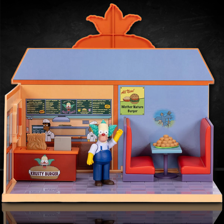 Jakks Pacific The Simpsons Krusty Burger playset with figure and detailed dining booth in 2 1/2 inch scale