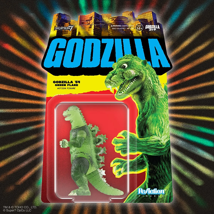 Godzilla Semi Clear Green ReAction Action Figure Super7 1:18 image 4