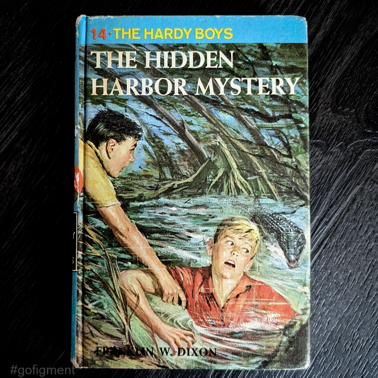 14 The Hidden Harbor Mystery (Blue Bar):  Vintage Hardy Boys Book Blue-Back image 0