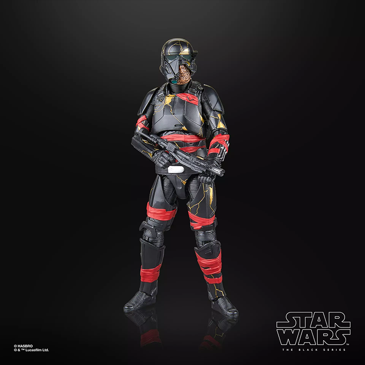Hasbro Star Wars Black Series Night Trooper action figure with detailed armor and zombie jaw from Ahsoka series
