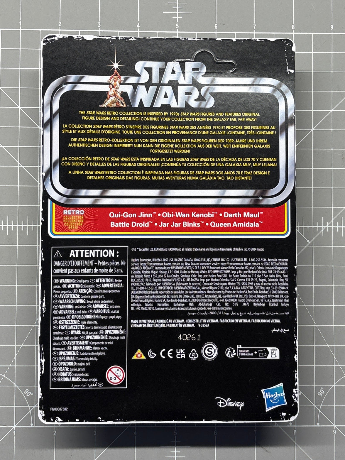 Battle Droid Star Wars Retro Collection Action Figure 1:18 Scale TPM by Kenner, back of package