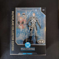 McFarlane Collector Edition DC Multiverse Adam Strange action figure with multiple accessories in window box packaging