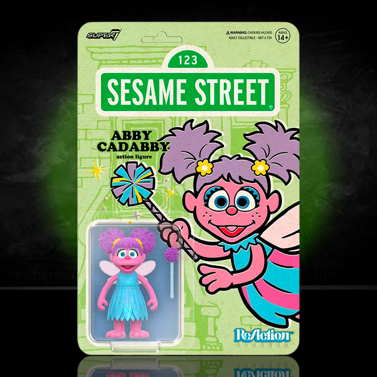 Sesame Street Abby Cadabby 3.75-inch ReAction Figure by Super7 in collectible packaged display