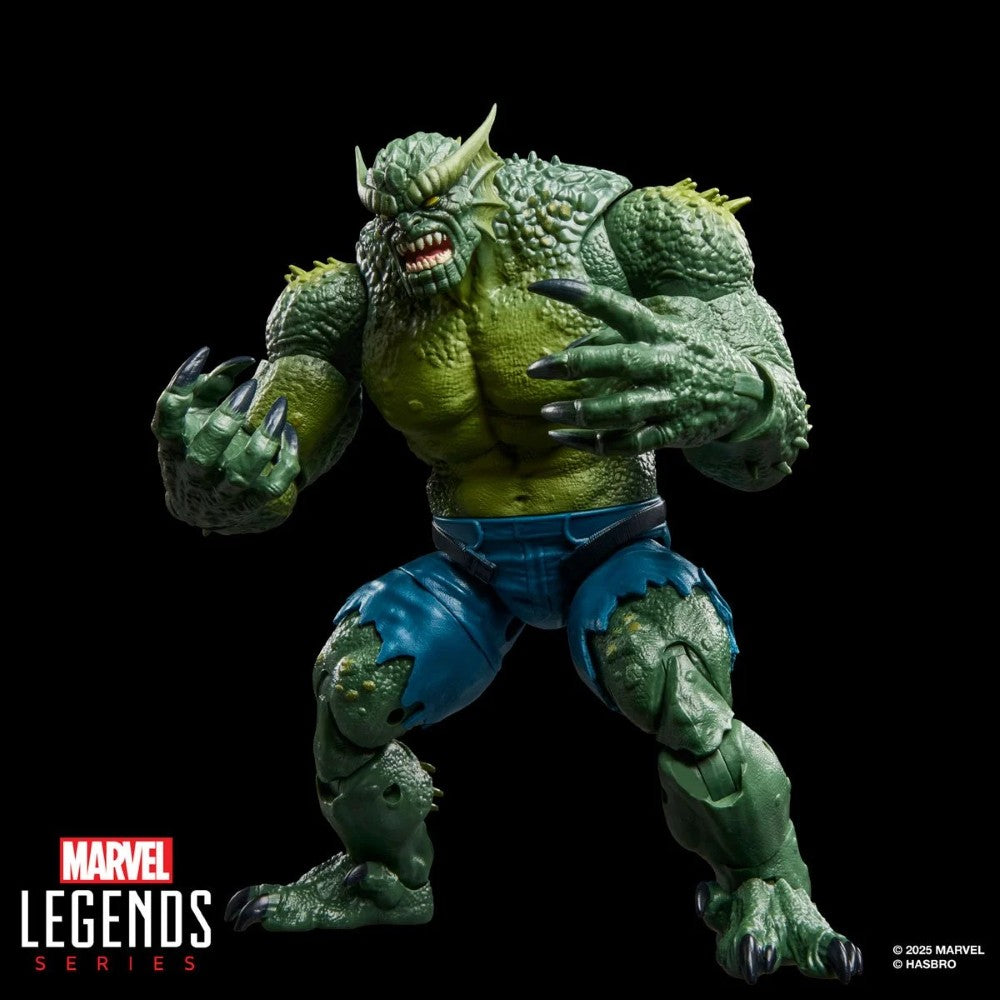 Hasbro Marvel Legends 6-inch Abomination figure with detailed green scales and torn blue shorts on black background