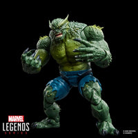 Hasbro Marvel Legends 6-inch Abomination figure with detailed green scales and torn blue shorts on black background