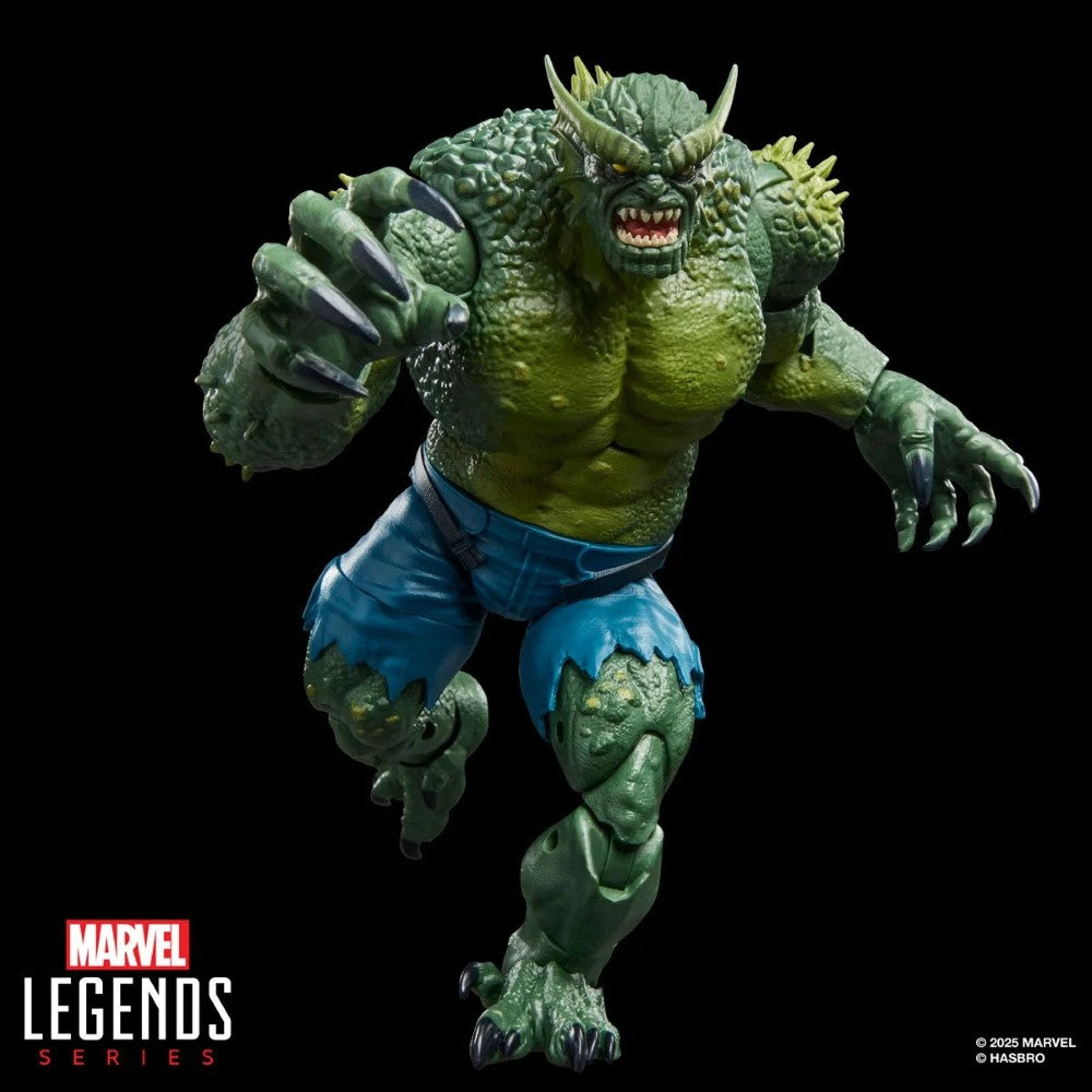 Hasbro Marvel Legends 6-inch Abomination figure with textured green skin and torn blue shorts on dark background
