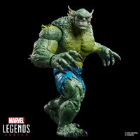 Hasbro Marvel Legends 6-inch Abomination figure with scaly green skin and tattered blue shorts on black background