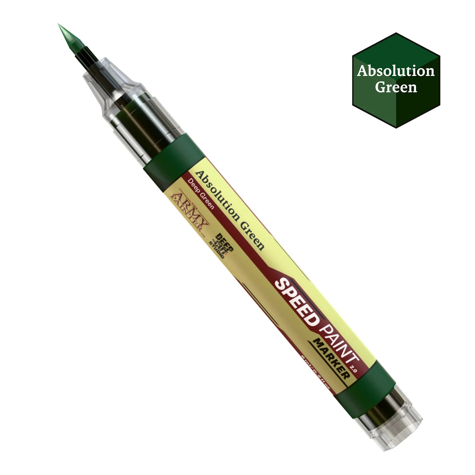 Absolution Green Army Painter Speedpaint Marker - One-Coat Miniature Paint SM1000P detailed brush tip for precise miniature painting by Army Painter