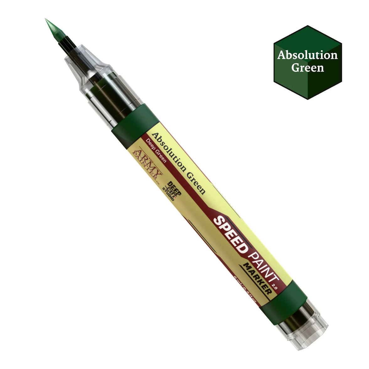 Absolution Green Army Painter Speedpaint Marker - One-Coat Miniature Paint SM1000P detailed brush tip for precise miniature painting by Army Painter