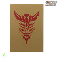Brown card featuring a red stylized mask emblem with Action Force and Valaverse logos