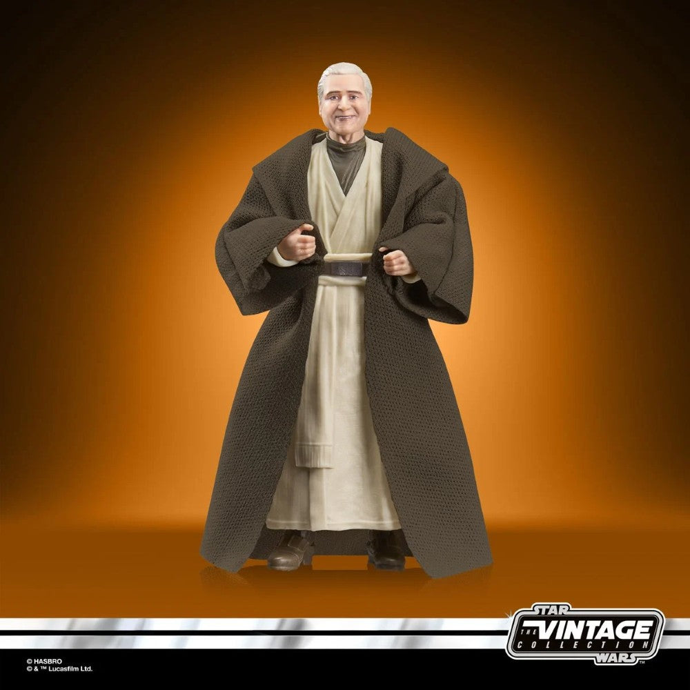 Star Wars Vintage Collection Obi Wan Kenobi figure in brown robes against an orange background
