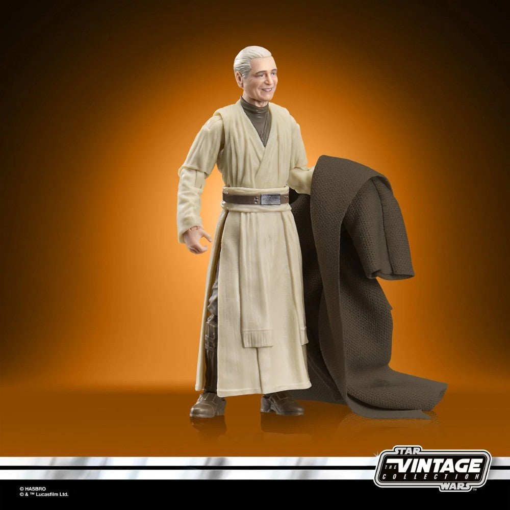Star Wars Vintage Collection figure in beige Jedi robes holding a brown cloak