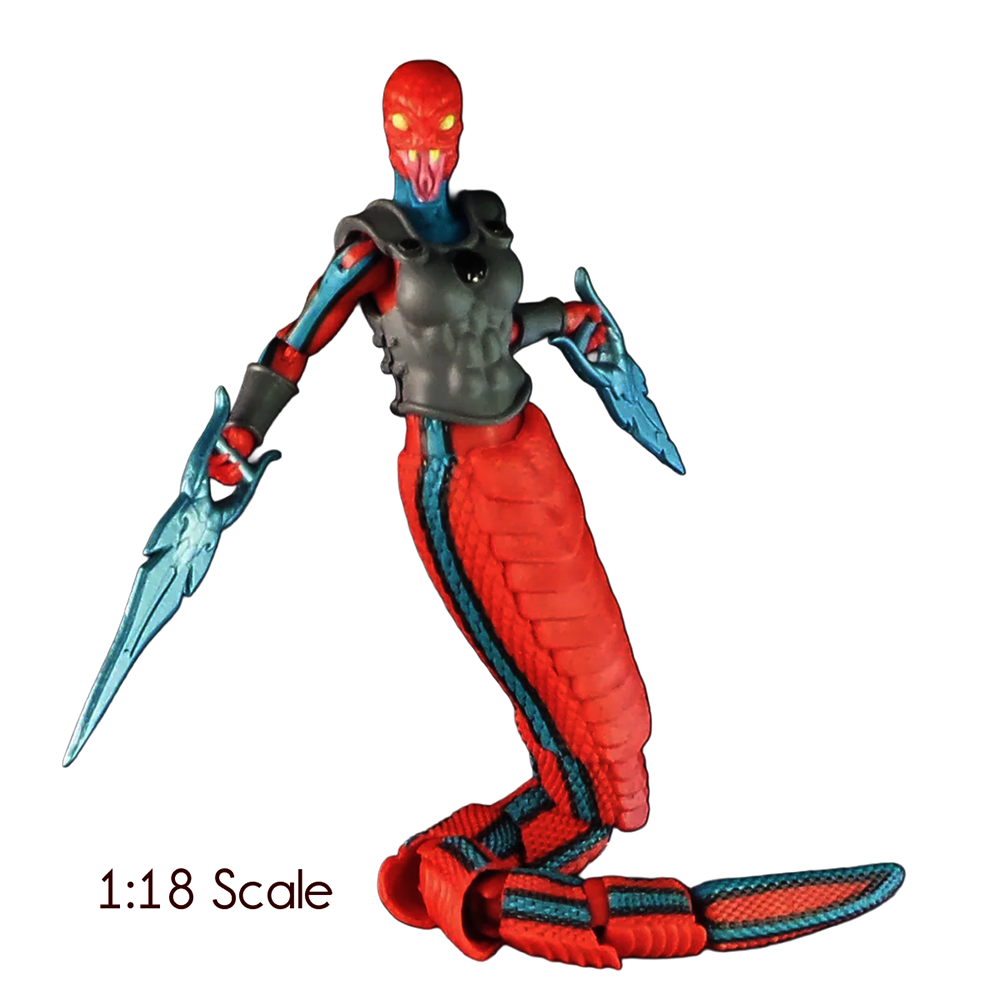 Anakritis Gorgon Vitruvian H.A.C.K.S. Series 1 Gorgon Horde 4" Figure by Boss Fight Studio red serpent figure