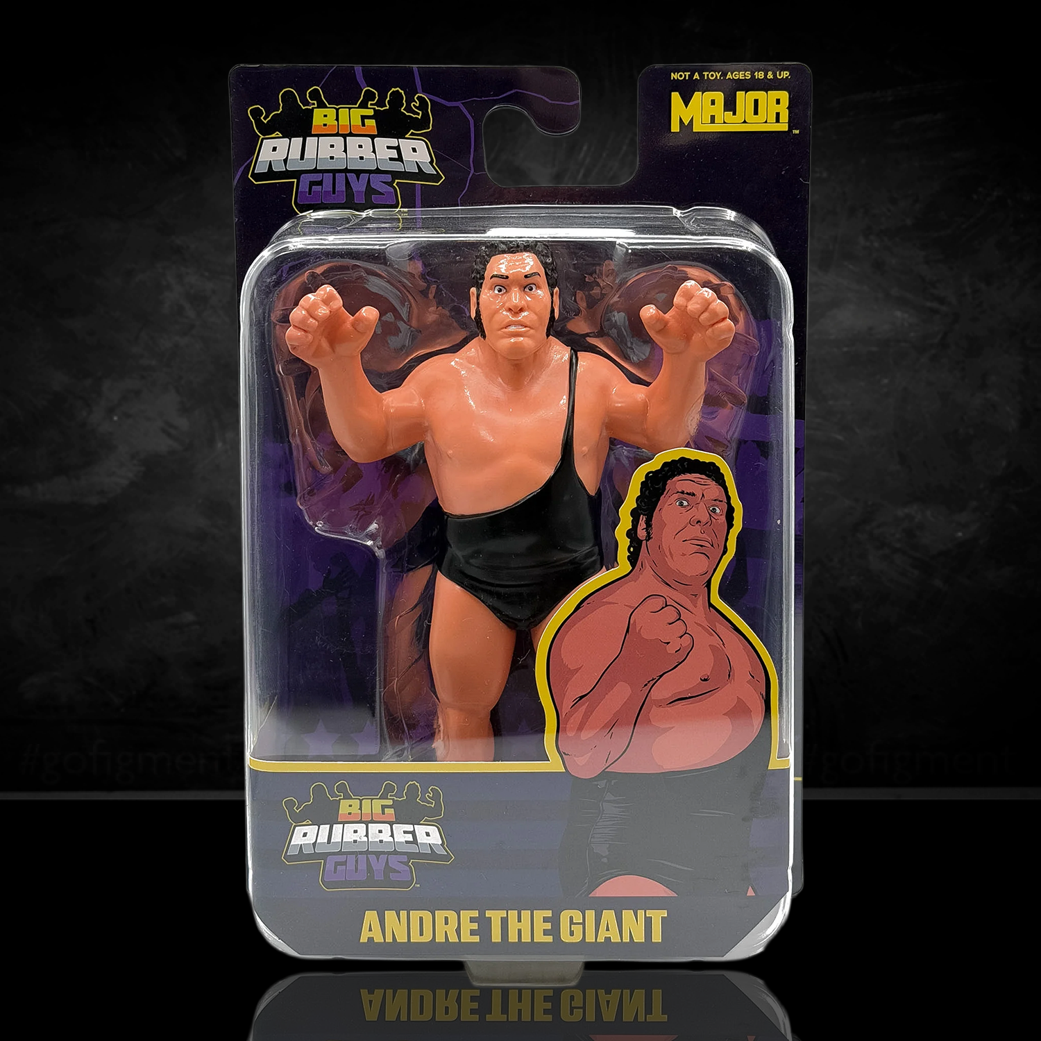 Andre the Giant Major Big Rubber Guys 1:9 Scale 8-Inch Posed Wrestling Figure by Major in original packaging