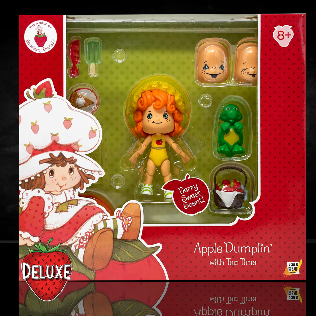 Boss Fight Studio Llc Apple Dumplin Strawberry Shortcake deluxe figure with accessories and berry sweet scent in packaging