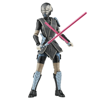 Hasbro Star Wars Black Series 6-inch figure of armored warrior with dual crossed pink energy swords posed standing