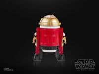 Hasbro Star Wars Black Series Astromech Droid Holiday Edition figure in red and gold colors on black background
